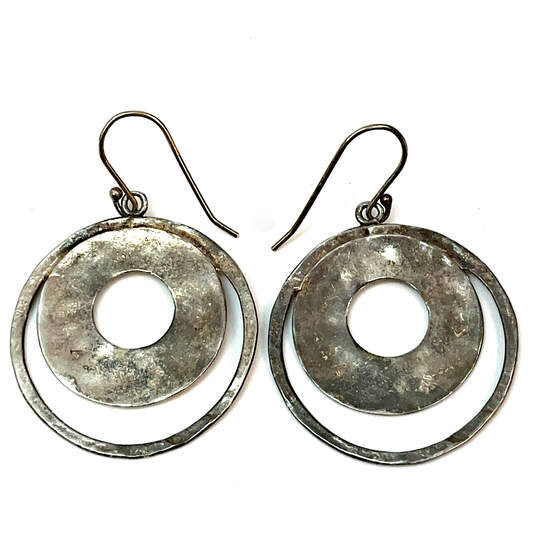 Designer Silpada 925 Sterling Silver Circles Fish Hook Dangle Earrings image number 3