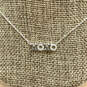 Designer Stella & Dot Silver-Tone XOXO Crystal Fashion Pendant Necklace image number 1