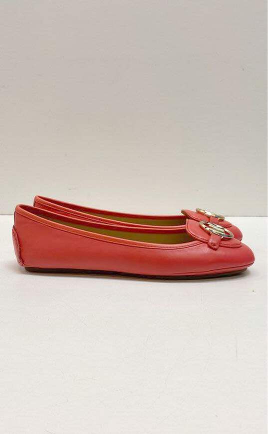 Michael Kors Orange Leather Ballet Flats Loafers Shoes Size 8 M image number 1