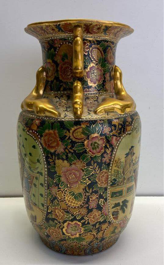 Oriental Vase 14 in Tall Satsuma Pottery Floor Vase image number 3