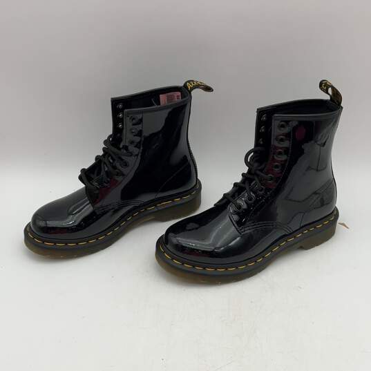 Dr. Martens Womens Black Leather High-Top Lace Up Rubber Combat Boots Size 6 image number 2