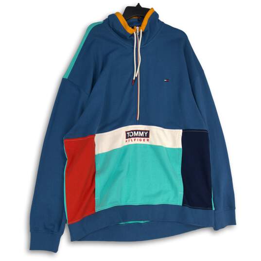 Tommy Hilfiger Denim Mens Multicolor 1/2 Zip Long Sleeve Pullover Sweatshirt XXL image number 1