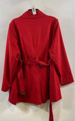 NWT 41Hawthorn Womens Red Long Sleeve Double Breasted Belted Trench Coat Size 2X alternative image