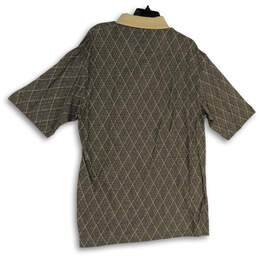 NWT Mens Tan Black Short Sleeve Spread Collar Polo Shirt Size Medium alternative image