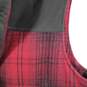 Mens Plaid Mid-Length Sleeveless Pocket Full Zip Vest Size Large image number 3