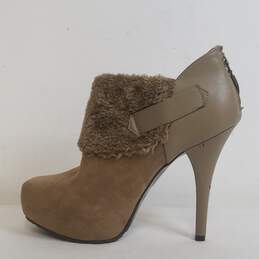 GUESS Taupe Suede Fur Ankle Boots Heels Size 9M alternative image
