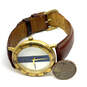 Designer Fossil Gold-Tone Leather Stainless Steel Quartz Analog Wristwatch image number 1