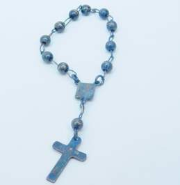 Taxco Mexico 925 Religious Cross Chain Prayer Ball Beads 10.3g