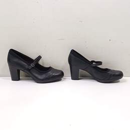 Clarks Women's Black Leather Mary Jane Cone Heel Pumps Size 8M alternative image