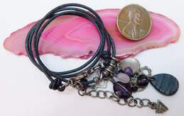 925 Silpada Amethyst & Charm Drop Necklace alternative image