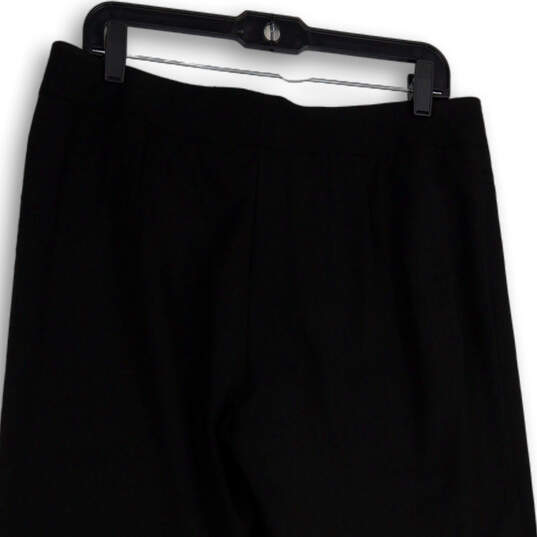 Womens Black Flat Front Went Pocket Straight Leg Dress Pants Size 12 image number 4