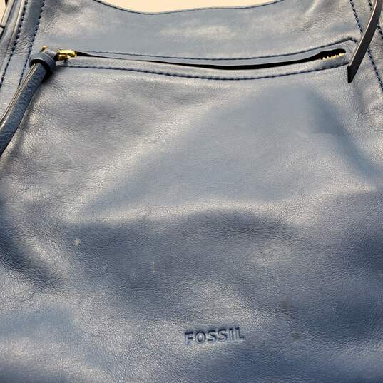 Fossil Crossbody Blue Leather Bag image number 6