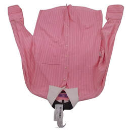 Mens Pink Striped Long Sleeve Front Pocket Spread Collared Button Up Shirt Sz M alternative image