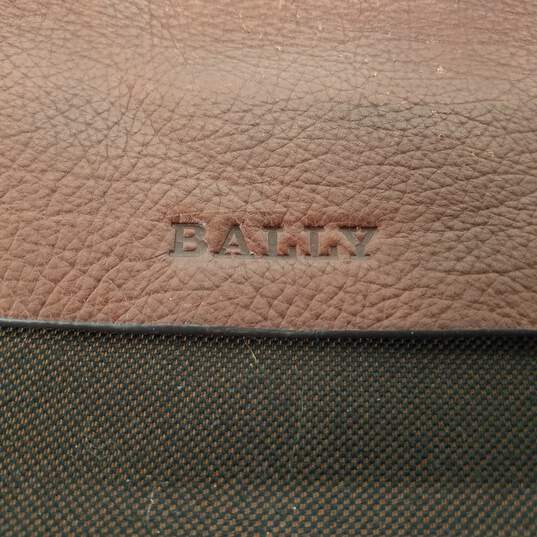 Bally Brown Leather & Fabric Messenger Bag image number 8