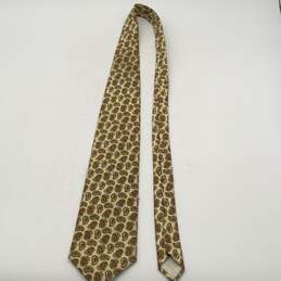 Givenchy Mens Gold Paisley Adjustable Four In Hand Pointed Neck Tie