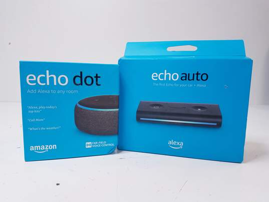 Amazon Echo Dot 3rd Gen and Auto NIB Lot of 2 image number 1
