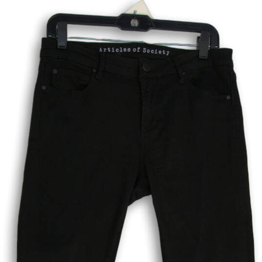 Womens Black Denim Dark Wash 5-Pocket Design Skinny Leg Jeans Size 29 image number 3