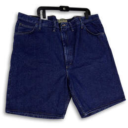 NWT Mens Blue Denim Medium Wash Flat Front Pockets Bermuda Shorts Size 46