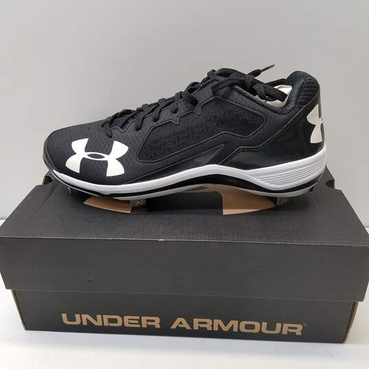 Under Armour Men's Ignite Low ST Metal Cleats Black 9 image number 2