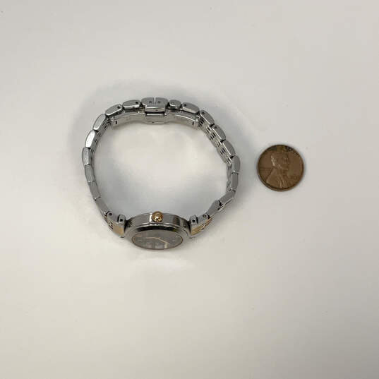 Designer Bulova 98P156 Silver And Gold-Tone Analog Bracelet Wristwatch image number 2