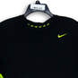 Mens Dri-Fit Black Green Short Sleeve Crew Neck Pullover T-Shirt Size XL image number 3