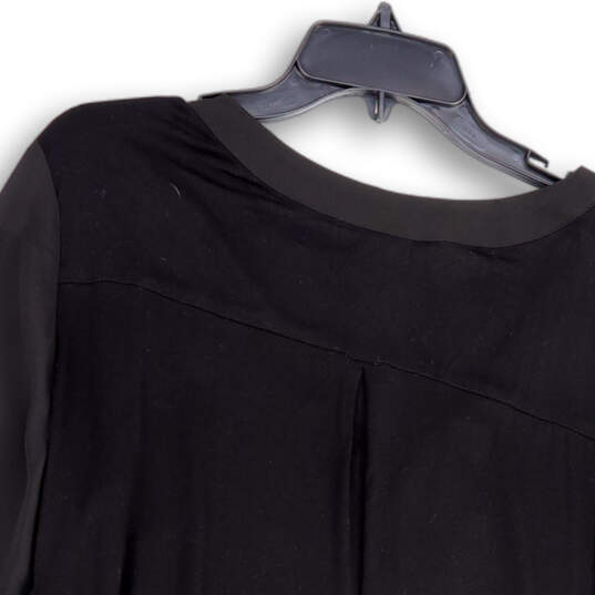 NWT Womens Black 3/4 Sleeve Knot V-Neck Pullover Blouse Top Size X-Large image number 4