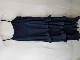 Whistles Animal Jacquard Pleated Dress Navy Blue Size 12 alternative image