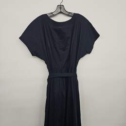 Navy Blue Button Up Dress With Sash alternative image