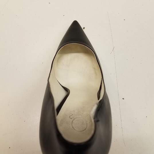 02 Monde Italy Black Vegan Orange Stiletto Heels Shoes Size 39 B image number 8