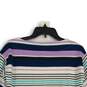 NWT Womens Purple Striped Round Neck Long Sleeve Pullover Sweater Size Small image number 4