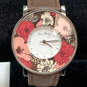 Designer Vera Bradley Pink Floral Brown Leather Strap Analog Wristwatch image number 3