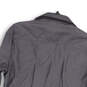 Mens Gray Collared Long Sleeve Flap Pockets Button-Up Shirt Size Medium image number 4