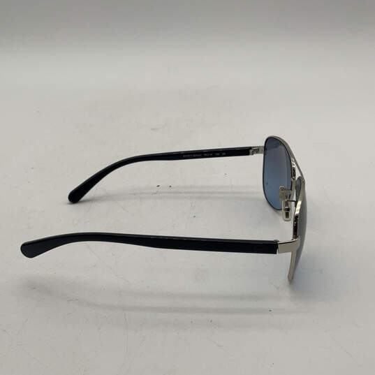 Mens Blue Silver Metal Full Rim Blue Lens Aviator Sunglasses With Case image number 7