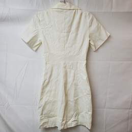 Zara White Key Whole Short Sleeve Dress Women's Size XS NWT alternative image