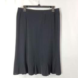 Misook Women Black Midi Ruffled Skirt sz L alternative image