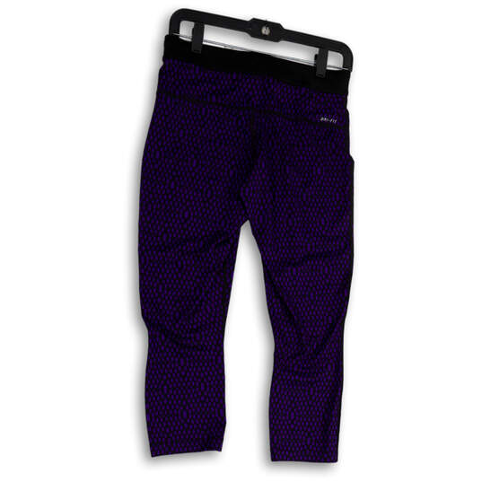 Womens Purple Polka Dot Elastic Waist Pull On Compression Leggings Size M image number 2