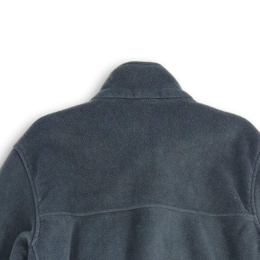 Womens Dark Gray Fleece Mock Neck Long Sleeve Full-Zip Jacket Size Large image number 4