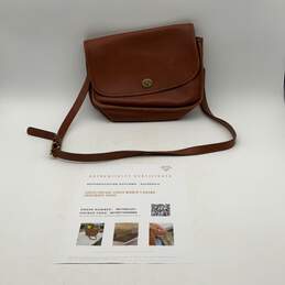 Vintage Coach Womens Brown Leather Turn Lock Crossbody Bag Purse w/COA alternative image