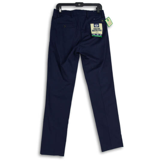 NWT Mens Navy Blue Signature Iron Free Khaki Slim Fit Chino Pants Size 29 image number 2