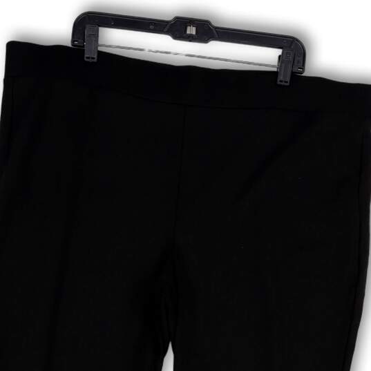 Womens Black Elastic Waist Flat Front Stretch Pull-On Ankle Pants Size 22W image number 3