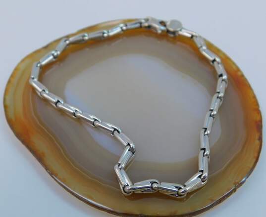 14K White Gold Fancy Link Bracelet 10.5g image number 3