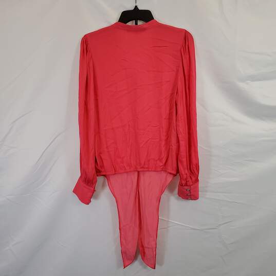 Marc NY Women Salmon Pink Button Up Blouse sz M image number 2