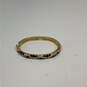 Designer Swarovski Gold-Tone Clear & Black Crystals Hinged Bangle Bracelet image number 2