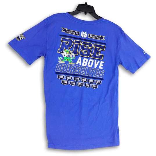 NWT Mens Blue Notre Dame College Short Sleeve Activewear T-Shirt Size Large image number 2