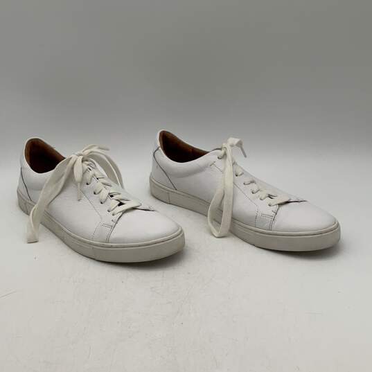 Frye Womens Ivey White Leather Lace-Up Low Top Round Toe Sneaker Shoes Size 10 image number 3