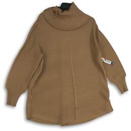 NWT By Cyrus Womens Light Brown Turtleneck Long Sleeve Pullover Sweater Size 1X