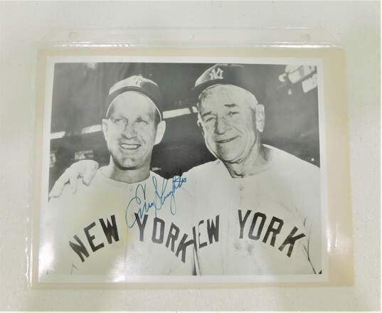 HOF Enos Slaughter Autographed 8x10 w/ COA Yankees Cardinals image number 2