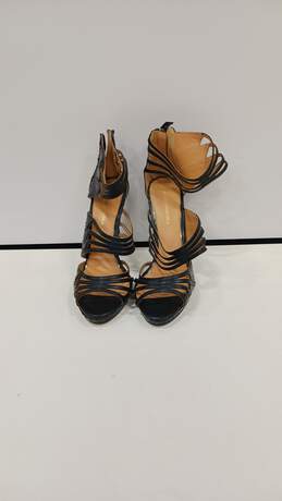 Badgley Mischka Black And Brown Strappy High Heels Size 11 NWT