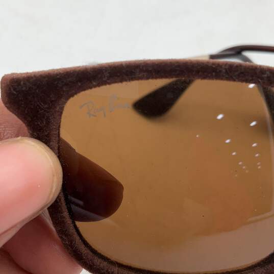 Ray Ban Womens Brown Suede Full Rim UV Protection Square Sunglasses image number 5