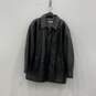Perry Ellis Mens Black Leather Long Sleeve Collared Full Zip Jacket Size XXL image number 1